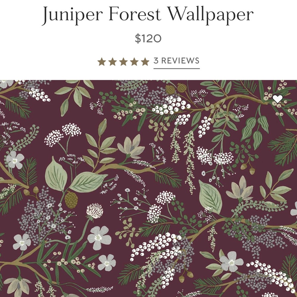 Rifle Paper Co. Burgundy and Green Floral Wallpaper
